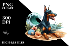Doberman Pinscher on the Beach | Clipart Product Image 2
