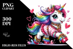 cute Baby Unicorn Running PNG Product Image 3
