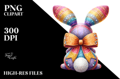 Glittery Bunny Sitting PNG Product Image 2