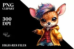 Cute Baby Deer Dancing, Cool Haircut PNG Product Image 3