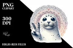 Detailed Seal Victory Summer Sticker Flower Clipart Product Image 3