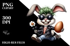 Bunny with Leather Shat and Sunglasses PNG Product Image 2