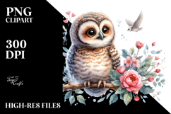 Cute Baby Owl in Summer Clothes PNG Product Image 2