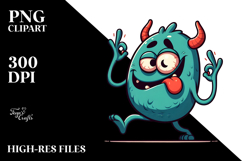 Silly Monster Dancing on Hind Legs PNG Product Image 2