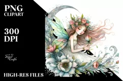 Whimsical Fairy | Watercolor Clipart Product Image 3