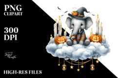 Elephant with Halloween Costume PNG Product Image 2