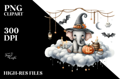 Elephant with Halloween Costume PNG Product Image 2