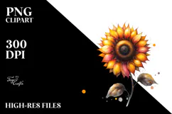 Sunflower Watercolor PNG Product Image 2