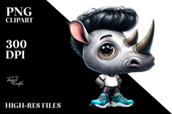 Funny Rhinoceros in Sports Shoes Standing Up Product Image 2