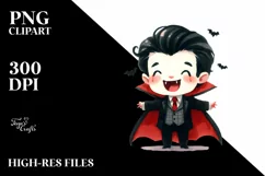 Simple Halloween Vampire Clipart, High-Res PNG Product Image 1