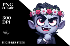 Silly Cartoon Vampire with Cross-Eyed Expression PNG Product Image 2