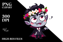 Silly Cartoon Vampire with Cross-Eyed Expression PNG Product Image 2