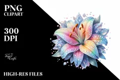 Detailed Vibrant Pastel Lily, White Background PNG Product Image 3