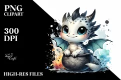 Cute Baby Dragon In Vase | Clipart Product Image 3