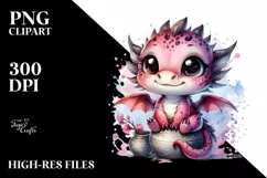 Cute Baby Dragon In Vase | Clipart Product Image 1