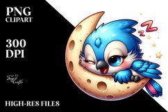 Crazy Baby Blue Jay Cartoon Clipart Product Image 1