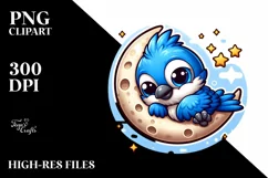 Crazy Baby Blue Jay Cartoon Clipart Product Image 3