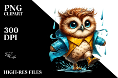 Vibrant Baby Owl Running with Cool Haircut PNG Product Image 2