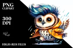 Cute Baby Owl Watercolor PNG Product Image 3