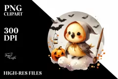 dressed for Halloween Baby Parrot PNG Product Image 3