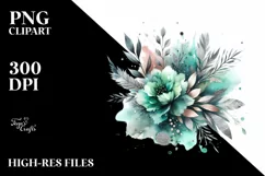 Vibrant Greenish Splash with Silver Foil PNG Product Image 2