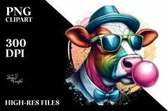 Vibrant Cow Portrait | Chewing Gum | Vibrant Product Image 1