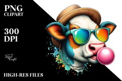 Colorful Cow Portrait | Sublimation | Clipart Product Image 3