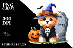 Adorable Baby Dog Halloween Clipart Product Image 1
