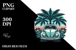 Retro Tropical Tree Beetle Car 20 oz Tumbler PNG Product Image 2