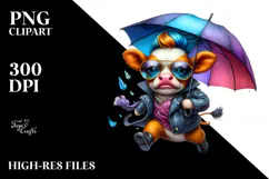 Cute Baby Cow Watercolor PNG Product Image 2