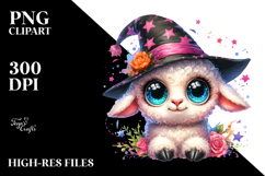 Vibrant Watercolor Crazy Eyes Baby Lamb PNG Product Image 2