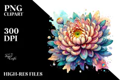 Vibrant Stained Chrysanthemum, High-Res PNG Product Image 2