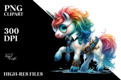 Colorful Baby Unicorn with Belt PNG Product Image 1