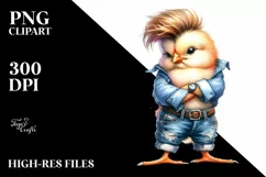 Contemptuous Baby Chicken with Jeans PNG Product Image 1