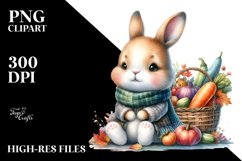 Colorful Baby Bunny | Watercolor | Basket Product Image 1