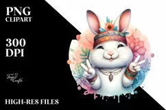 Vibrant Bunny Victory Summer Sticker Flower Clipart Product Image 3