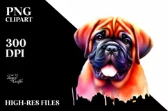 Enthusiastic Mastiff Clipart, Transparent PNG Product Image 1