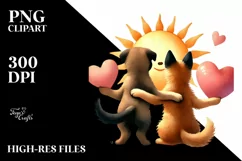Sun with Malinois Heart PNG Product Image 2