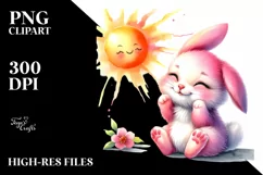 Cute Baby Bunny Clipart, Transparent PNG Product Image 1