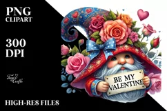 Valentines Gnome Holding Sign PNG Product Image 2