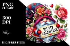 Colorful Watercolor Gnome Hearts PNG Product Image 2