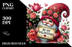 Colorful Watercolor Gnome Hearts PNG Product Image 2