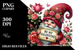Colorful Watercolor Gnome Hearts PNG Product Image 2