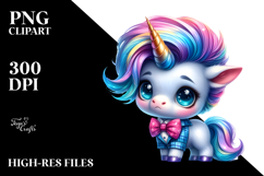 Cute Baby Unicorn with Cool Haircut PNG Product Image 2