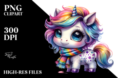Cute Baby Unicorn with Cool Haircut PNG Product Image 2