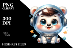 Cute Baby Bear with Astronaut Helmet PNG Product Image 2