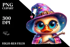 Quirky Baby Duck with Wizard Hat, Transparent PNG Product Image 2