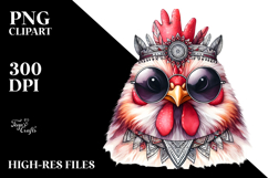 Detailed Watercolor Chicken PNG Product Image 2