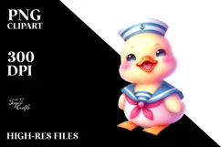 Colorful Baby Duck Sailor Sun | Sublimation | Clipart Product Image 3