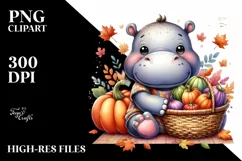 Colorful Baby Hippo | Watercolor | Basket Product Image 1